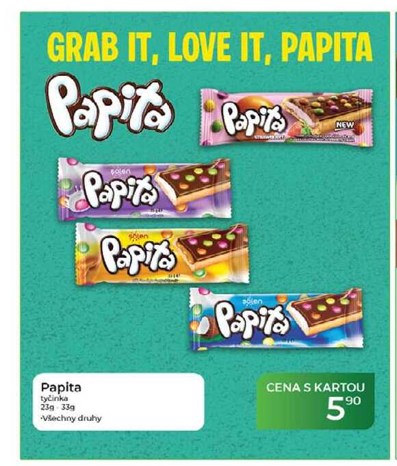 Papita tyčinka 23 g - 33 g