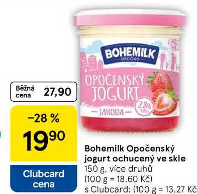Bohemilk Opočenský jogurt ochucený ve skle, 150 g, více druhů 