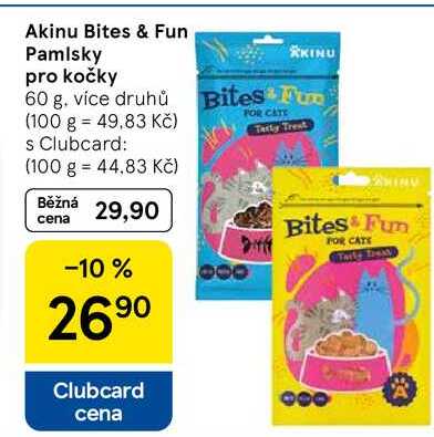 Akinu Bites & Fun Pamlsky pro kočky, 60 g 