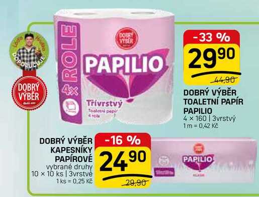 DOBRÝ VÝBĚR Kapesníky papírové 10x10ks