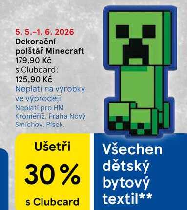 Dekorační polštář Minecraft 