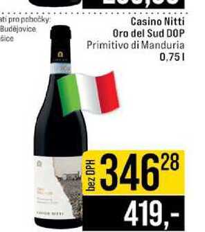 Casino Nitti Oro del Sud DOP Primitivo di Manduria 0,75l