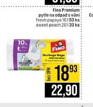 Fino Premium pytle na odpad s vůní fresh papaya 10l 50 ks sweet peach 20l 30 ks 10l