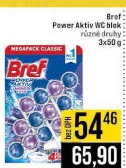 Bref Power Aktiv WC blok různé druhy 3x50 g 
