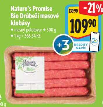 0g Nature's Promise Bio Drůbeží masové klobásy, 300 g 