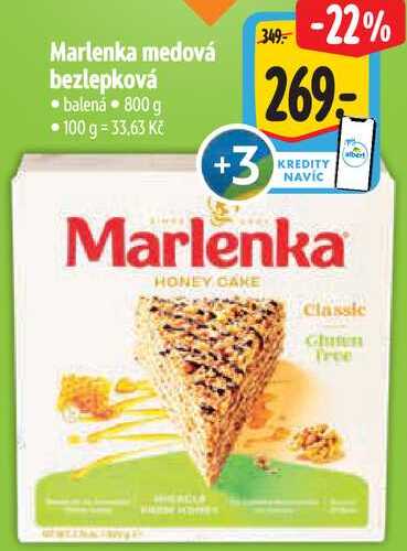 Marlenka medová bezlepková, 800 g