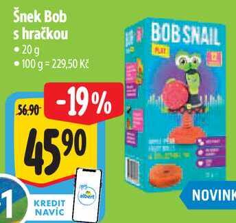 Šnek Bob s hračkou, 20g
