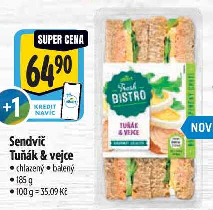 Sendvič Tuňák & vejce, 185 g