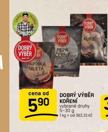 DOBRÝ VÝBĚR KOŘENÍ vybrané druhy 5-30 g 