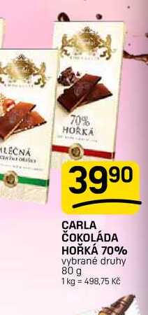 CARLA ČOKOLÁDA HOŘKÁ 70% vybrané druhy 80 g