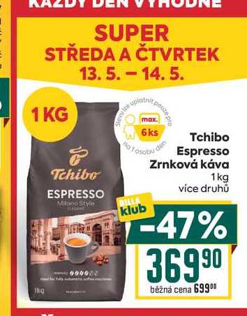 Tchibo Espresso Zrnková káva 1kg 