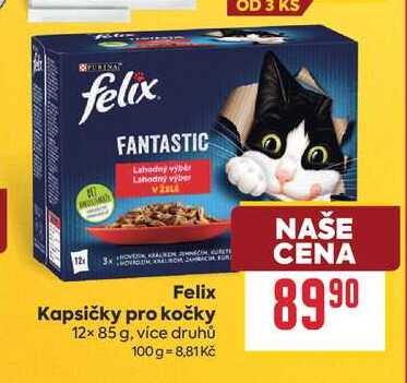 Felix Kapsičky pro kočky 12x 85 g