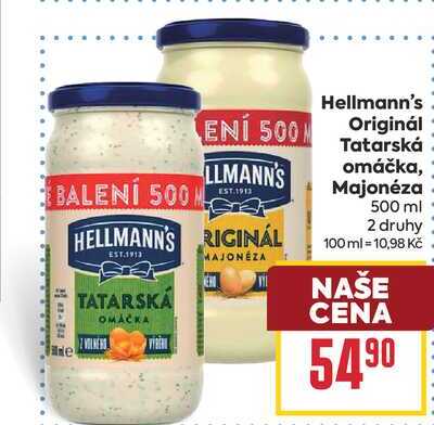 Hellmann's Originál Tatarská omáčka, Majonéza 500 ml