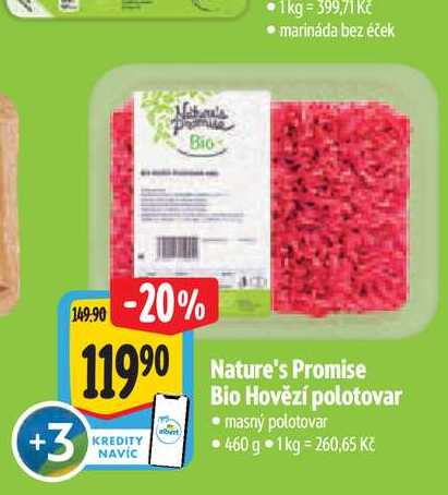  Nature's Promise Bio Hovězí polotovar  460 g