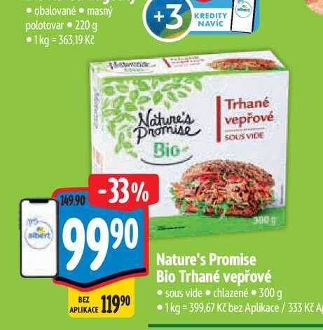  Nature's Promise Bio Trhané vepřové  300 g