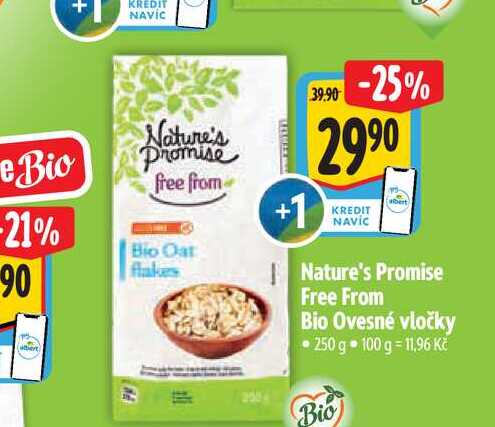  Nature's Promise Free From Bio Ovesné vločky  250 g 