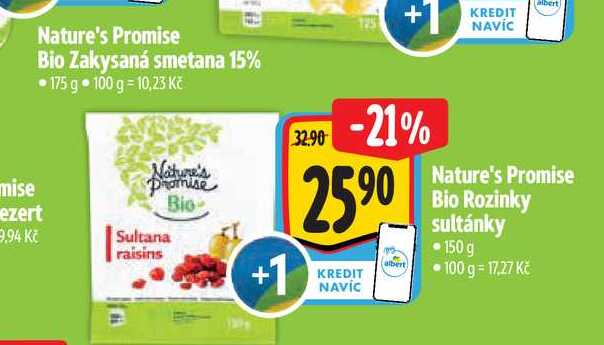  Nature's Promise Bio Rozinky sultánky  150 g  