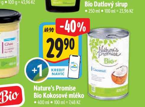  Nature's Promise Bio Kokosové mléko  400 ml  