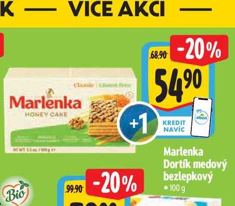  Marlenka Dortík medový bezlepkový 100 g 