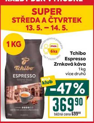 Tchibo Espresso Zrnková káva 1kg  