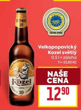 Velkopopovický Kozel světlý 0,5l