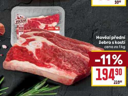 Hovězí přední žebro s kosti cena za 1 kg