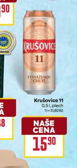 Krušovice 11 0,51, plech 