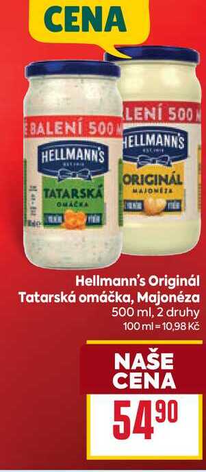 Hellmann's Originál Tatarská omáčka, Majonéza 500 ml
