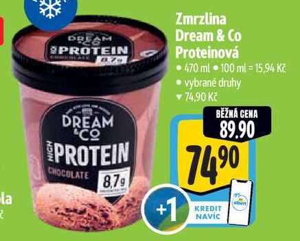 Zmrzlina Dream & Co Proteinová, 470 ml