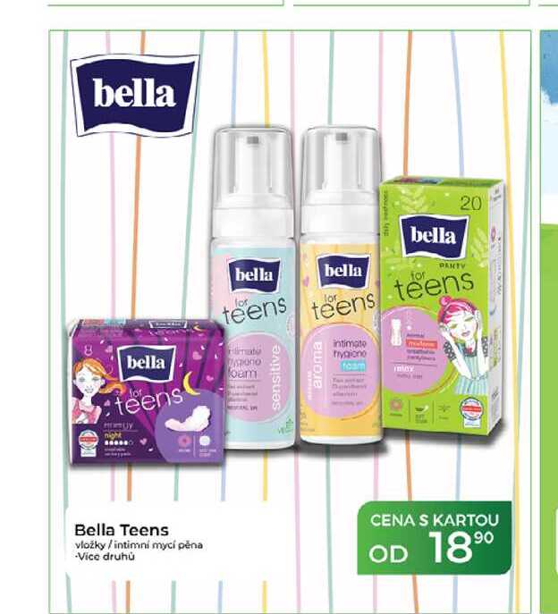 Bella Teens vložky/intimní mycí pěna 