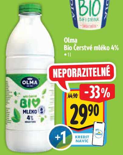 Olma Bio Čerstvé mléko 4%, 1 l