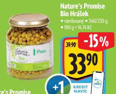 Nature's Promise Bio Hrášek, 340/230 g 