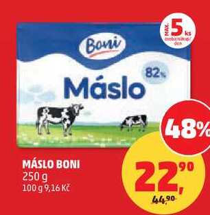 MÁSLO BONI, 250 g  v akci