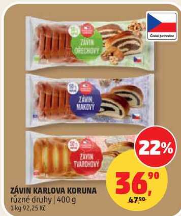 ZÁVIN KARLOVA KORUNA různé druhy, 400 g 