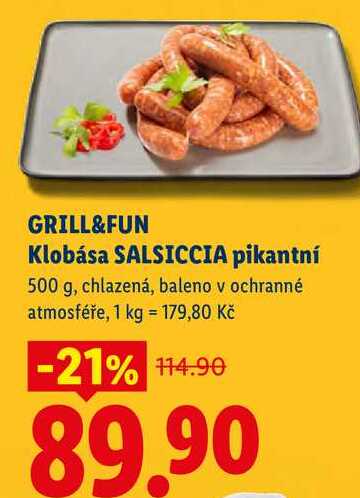 GRILL&FUN Klobása SALSICCIA pikantní, 500 g