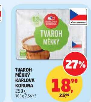 TVAROH MĚKKÝ KARLOVA KORUNA, 250 g