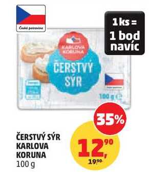 ČERSTVÝ SÝR KARLOVA KORUNA, 100 g  