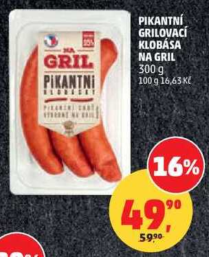 PIKANTNÍ GRILOVACÍ KLOBÁSA NA GRIL, 300 g 