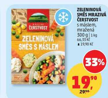 ZELENINOVÁ SMĚS MRAZIVÁ ČERSTVOST s máslem, mražená, 300 g  