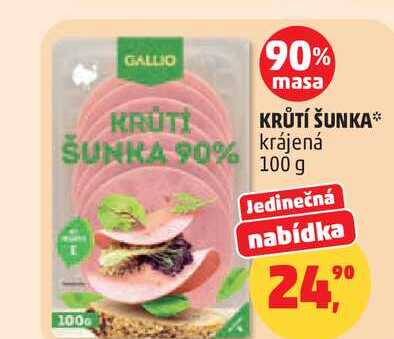 KRŮTÍ ŠUNKA krájená, 100 g 