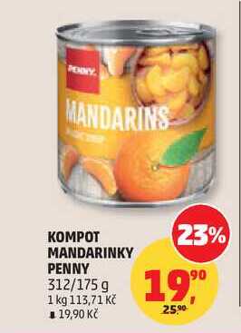 KOMPOT MANDARINKY PENNY, 312/175 g