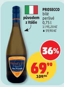 PROSECCO bílé perlivé, 0,75 l 