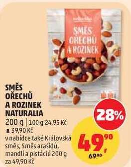 SMĚS OŘECHŮ A ROZINEK NATURALIA, 200 g 