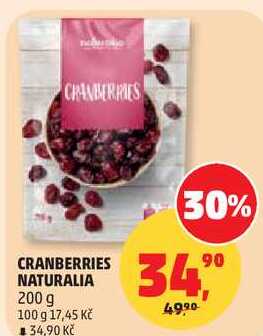 CRANBERRIES NATURALIA, 200 g 