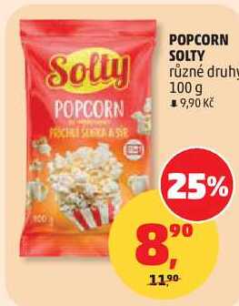POPCORN SOLTY různé druhy, 100 g