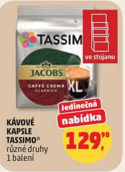 KÁVOVÉ KAPSLE TASSIMO různé druhy, 1 balení 