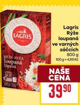 Lagris Rýže loupaná ve varných sáčcích 800 g
