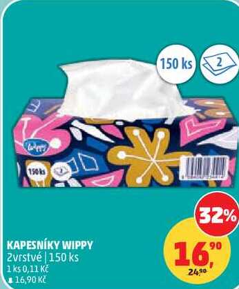 KAPESNÍKY WIPPY 2vrstvé, 150 ks  
