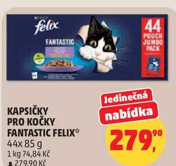KAPSIČKY PRO KOČKY FANTASTIC FELIX, 44x 85 g