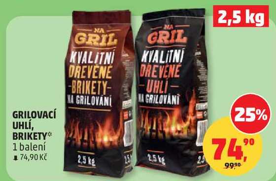 GRILOVACÍ UHLÍ, BRIKETY, 1 balení  